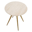 Round Travertine Side Table Ranco