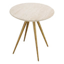 Round Travertine Side Table Ranco