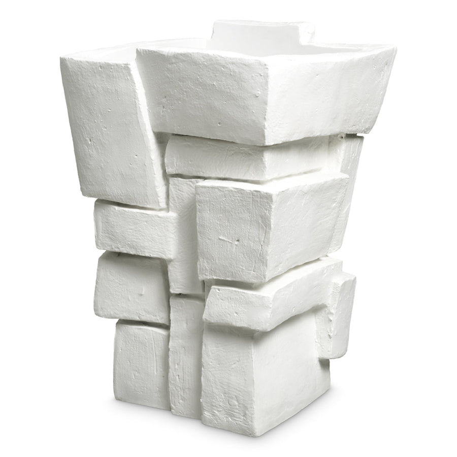 White Fiberglass Planter Santanter