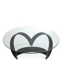 Round Glass Coffee Table Soquel