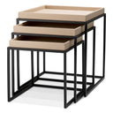 Leather Top Side Tables (3) Léonard