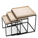 Leather Top Side Tables (3) Léonard
