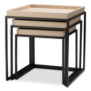 Leather Top Side Tables (3) Léonard