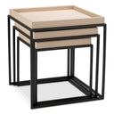 Leather Top Side Tables (3) Léonard