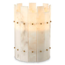 Alabaster Hurricane Candle Holder Ruby