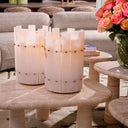 Alabaster Hurricane Candle Holder Ruby