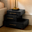 Black Oak 3-Drawer Nightstand Evendale
