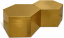 Hexagon Iron 2pc. Modular Coffee Table - Gold
