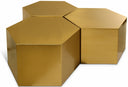 Hexagon Iron 3pc. Modular Coffee Table - Gold