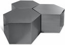 Hexagon Iron 3pc. Modular Coffee Table - Chrome