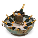Vintage Brass Sculptural Wine Cooler XXL Prestige by Eichholtz, view 6
