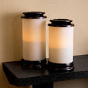 Cylindrical White Glass Hurricane L Carrington by Eichholtz, view 7