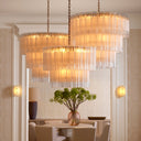 Tiered Glass Tubes Chandelier Denton by Eichholtz, view 2