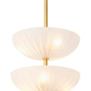 Scalloped Frosted Glass Chandelier Maranello by Eichholtz, view 6