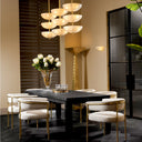 Scalloped Frosted Glass Chandelier Maranello by Eichholtz, view 2