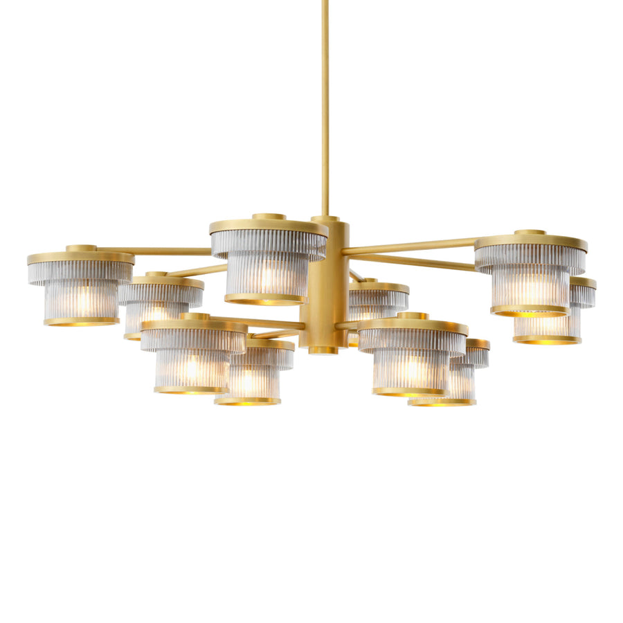 Ribbed Glass Chandelier Andromeda