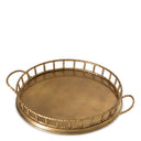 Round Vintage Brass Tray Fairgrove by Eichholtz, view 2