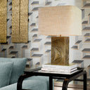 Patterned Vintage Brass Table Lamp Bandol by Eichholtz, view 2
