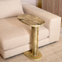 Cream Leather Side Table Manuel by Eichholtz, view 2