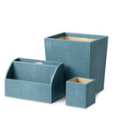 Blue Shagreen-Look Desk Set (3) Scaleo by Eichholtz