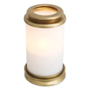 Cylindrical White Glass Hurricane S Carrington by Eichholtz, view 3