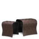 Brown Leather-Look Side Tables (2) Marcello by Eichholtz, view 5