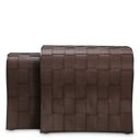 Brown Leather-Look Side Tables (2) Marcello by Eichholtz, view 4