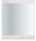 Modernist Wood Veneer And Stainless Steel Base Mirror - White