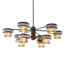 Ribbed Glass Chandelier Andromeda