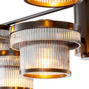 Ribbed Glass Chandelier Andromeda