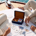 Blue Leather Deck Box The Ridges by Eichholtz, view 2