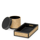 Black Leather Desk Set (2) Taos by Eichholtz, view 2