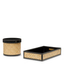 Black Leather Desk Set (2) Taos by Eichholtz