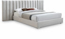 Pablo Velvet Upholstered Bed - Cream