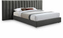 Pablo Velvet Upholstered Bed - Grey