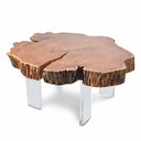 Woodland Acacia Wood Top And Acrylic Base Coffee Table - Natural