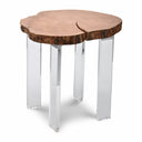 Woodland Acacia Wood Top And Acrylic Base End / Side Table - Natural