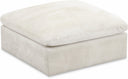 Cozy Velvet Upholstered Overstuffed Fiber Filled Comfort Comfort Modular Ottoman - Cream