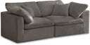 Cozy 80" Velvet Upholstered Overstuffed Fiber Filled Comfort Comfort 2pc. Modular Loveseat - Grey