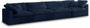 Cozy 158" Velvet Upholstered Overstuffed Fiber Filled Comfort Comfort 4pc. Modular Sofa - Blue