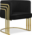 Rays Velvet Upholstered Accent Chair - Black