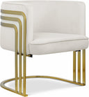 Rays Velvet Upholstered Accent Chair - Cream