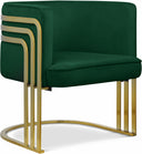 Rays Velvet Upholstered Accent Chair - Green