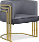 Rays Velvet Upholstered Accent Chair - Grey