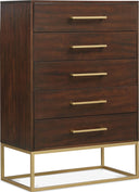Maxine Wood Veneer And Iron Chest - Brown