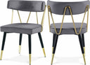 Rheingold Velvet Upholstered Dining Chair - Grey