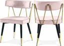 Rheingold Velvet Upholstered Dining Chair - Pink
