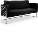 Casa 75.5" Velvet Upholstered Sofa - Black