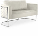 Casa 63.5" Velvet Upholstered Loveseat - Cream