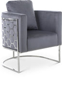Casa Velvet Upholstered Chair - Grey
